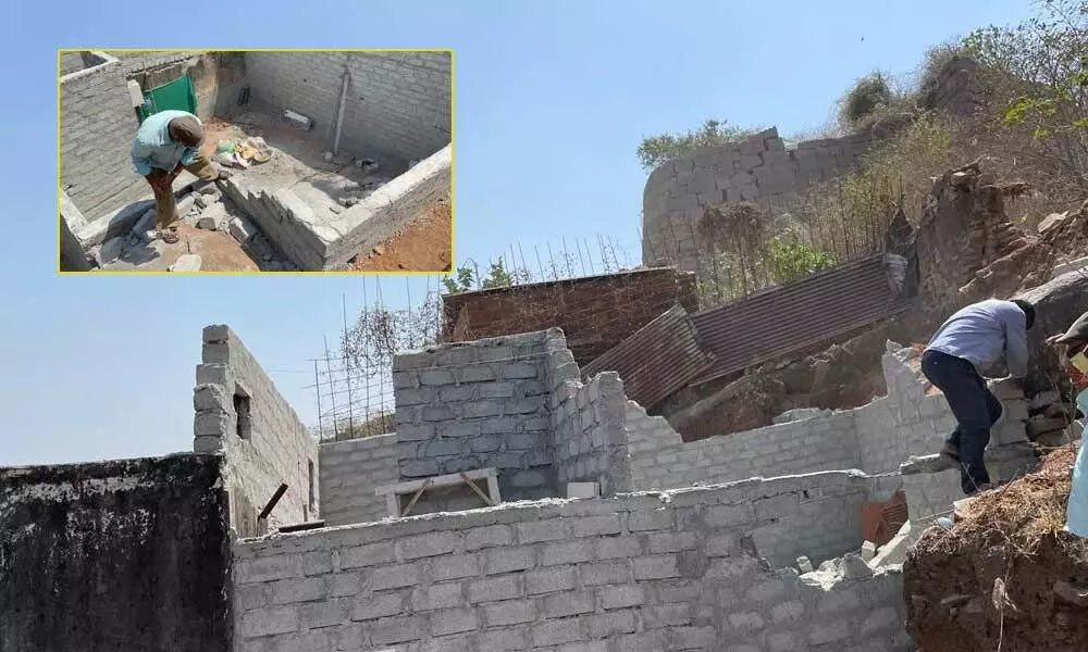 ASI swings into action, demolishes illegal construction at Golconda