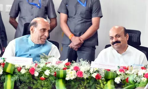 Defence Minister Rajnath Singh and Karnataka CM Basavaraj Bommai