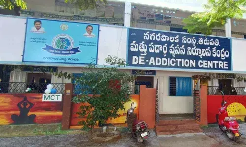 De-addiction center run by MCT at Kennedy Nagar in Tirupati