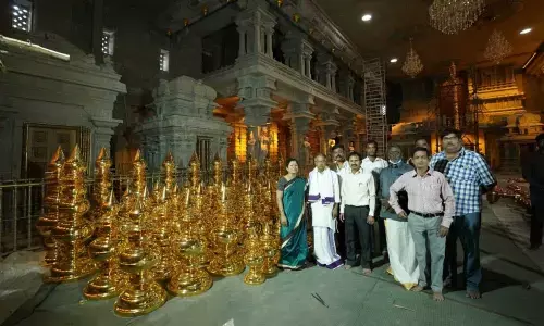 The Nano Tech touch to Yadadris golden kalashams