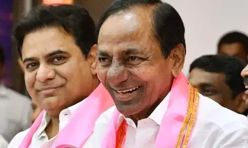 Chief Minister K Chandrashekar Rao and K T Rama Rao