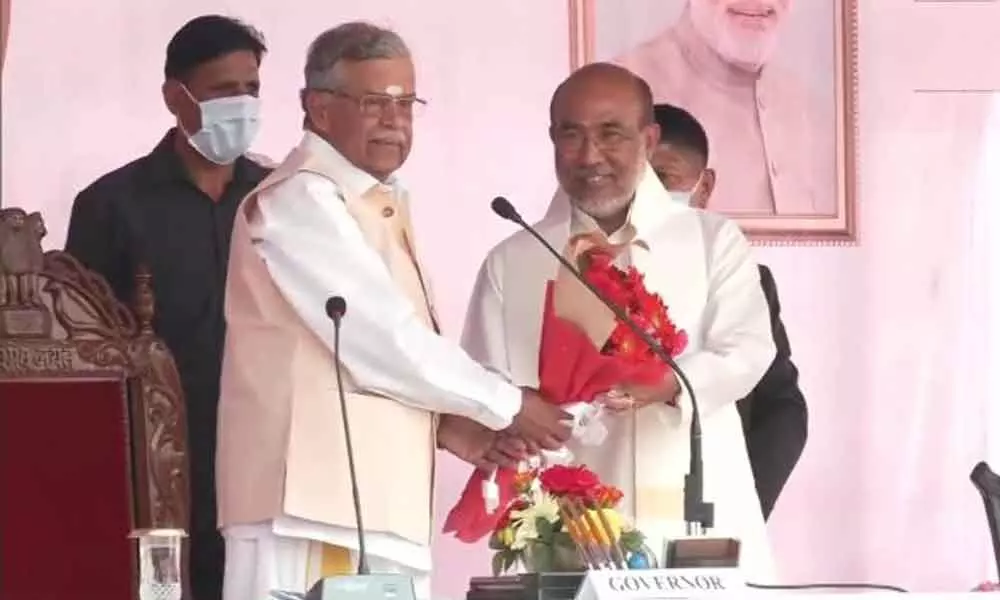 N Biren Singh takes oath as Chief Minister of Manipur