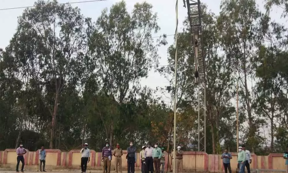 The Commissioner, Railway Safety inspecting the electrification works of  Pakala –Kalikiri section (File photo)
