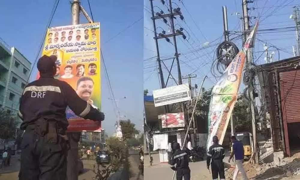 Hyderabad: Nearly 2Lakh challans issued for violation of flexi ads, hoardings