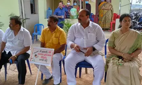 TDP MLAs including party State president K Atchannaidu and others at Unguturu police station in Krishna district on Wednesday