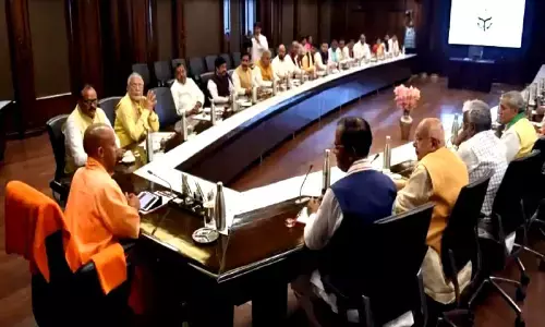 UP CM Adityanaths first cabinet meeting extends free ration scheme by another three months
