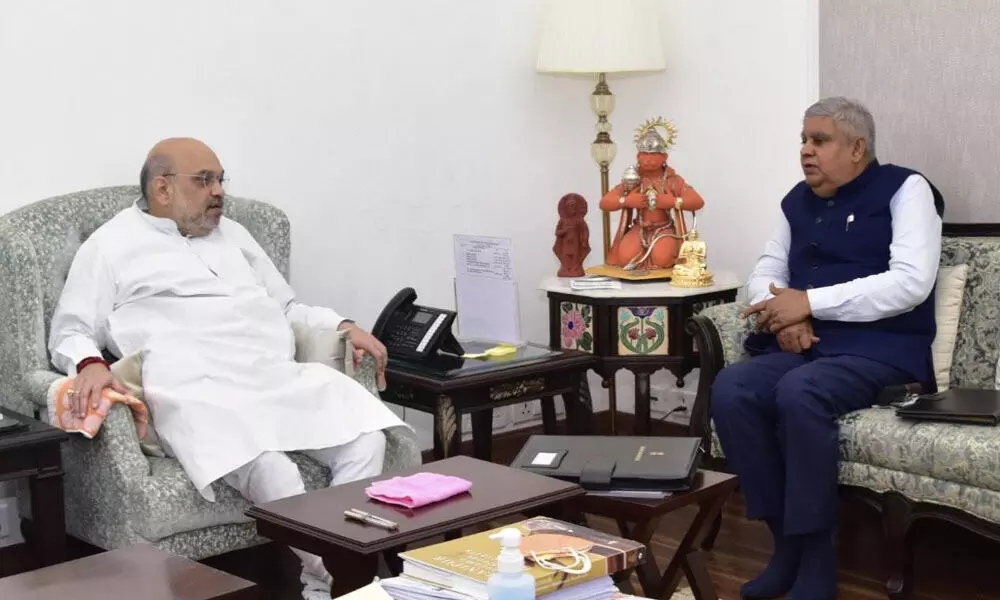 Union Home Minister Amit Shah and West Bengal Governor Jagdeep Dhankhar