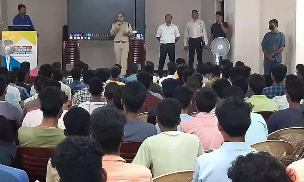 Tribals getting trained as a part of the community policing programme of the district police in Visakhapatnam on Tuesday