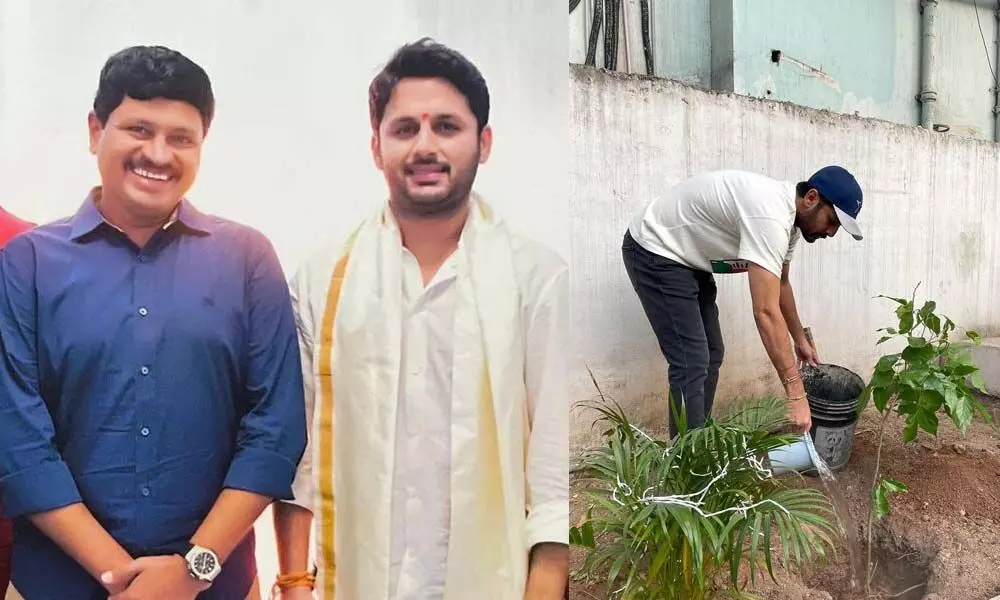 Nithiin Plants A Sapling On The Occasion Of His Birthday And Thanks MP Santosh Kumar