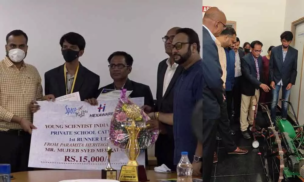 Karimnagar: Collector RV Karnan felicitates Pratima Schools Young Scientist