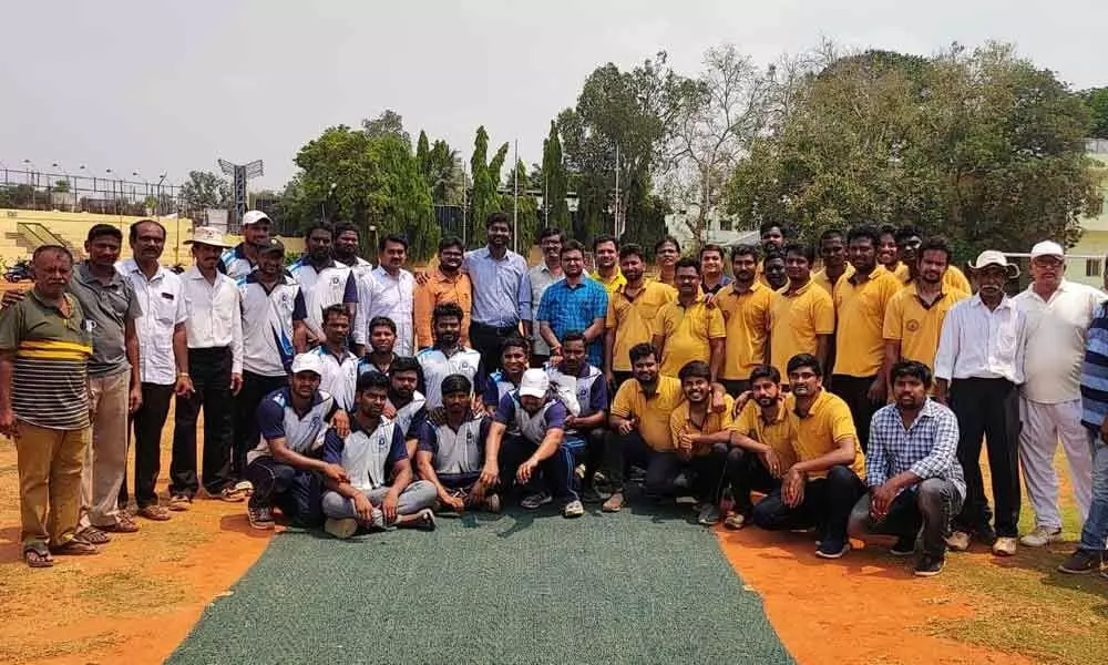 The Engineers’ team that won ELS trophy in SCR cricket tourney in Vijayawada