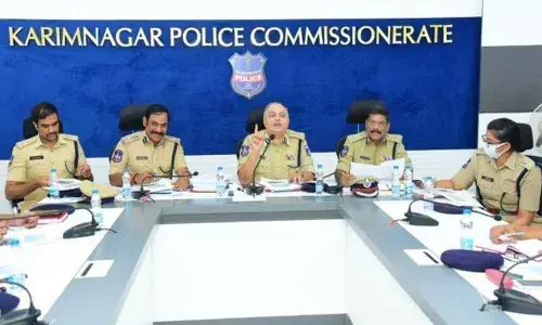 Additional DGP (Road Safety) Sandeep Sandilya speaking at a meeting in Karimnagar on Wednesday.