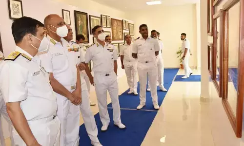 Painting exhibition organised as a part of the golden jubilee celebrations of Naval Dockyard, Visakhapatnam