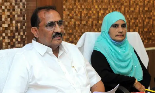AP Tourism Development Corporation chairman Dr A Varaprasad Reddy addressing a press conference at Berm Park at Bhavanipuram in Vijayawada  on Thursday