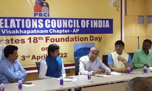 Director of Centre for Policy Studies A Prasanna Kumar addressing at a meeting in Visakhapatnam on Sunday