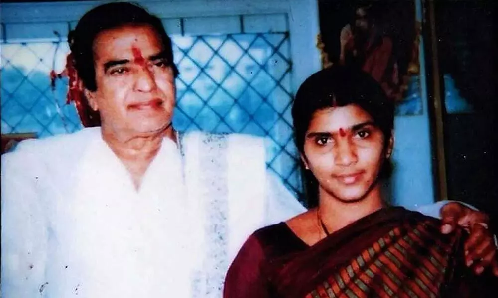 File photo of NT Rama Rao with Lakshmi Parvathi