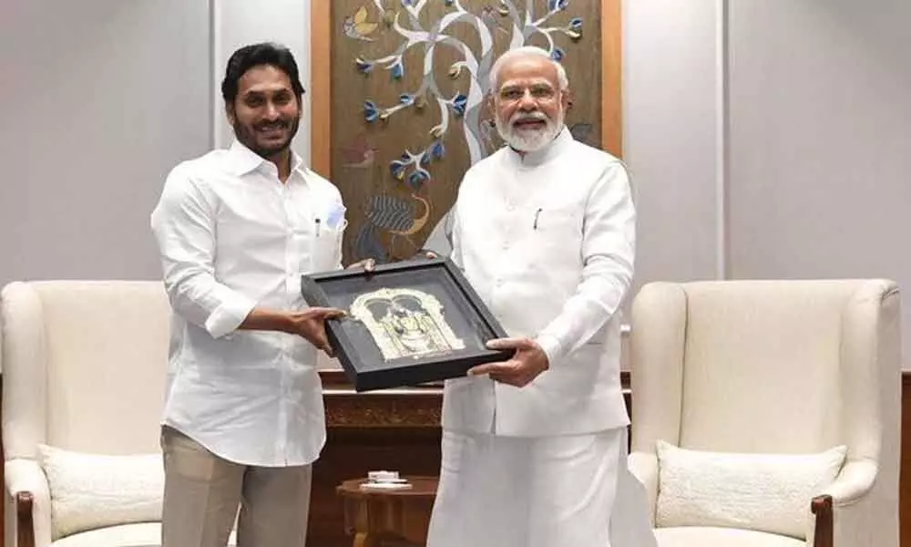 Chief Minister YS Jagan Mohan Reddy meets Prime Minister Narendra Modi in New Delhi on Tuesday