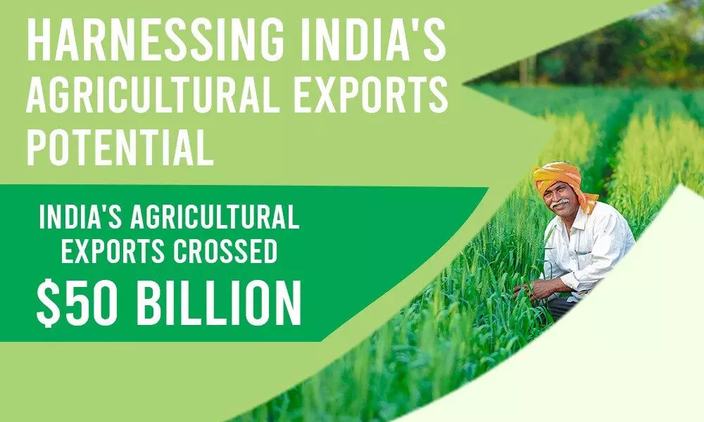 Exports of agricultural products for the year 2021-22 cross $50 billion mark