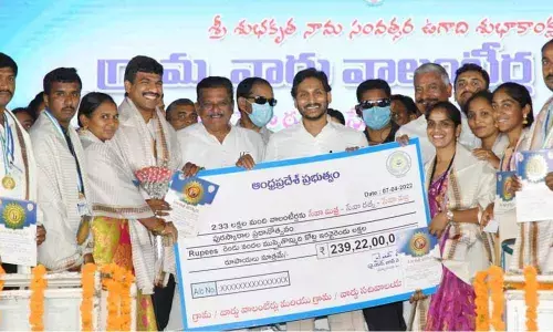 CM Jagan salutes, fetes volunteers