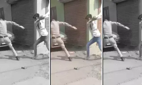 Man Thrashes Cop Over A Small Incident