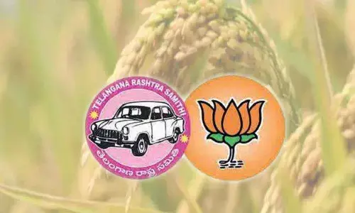 Its Gulabi Vs Lotus over paddy issue