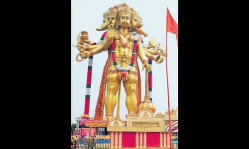 161-Ft Tall Statue Of Hanuman Unveiled In Karnataka