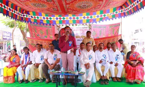 Collector Vinay Krishna Reddy speaking at the Jayanthi celebrations of Mahatma Jyotirao Phule