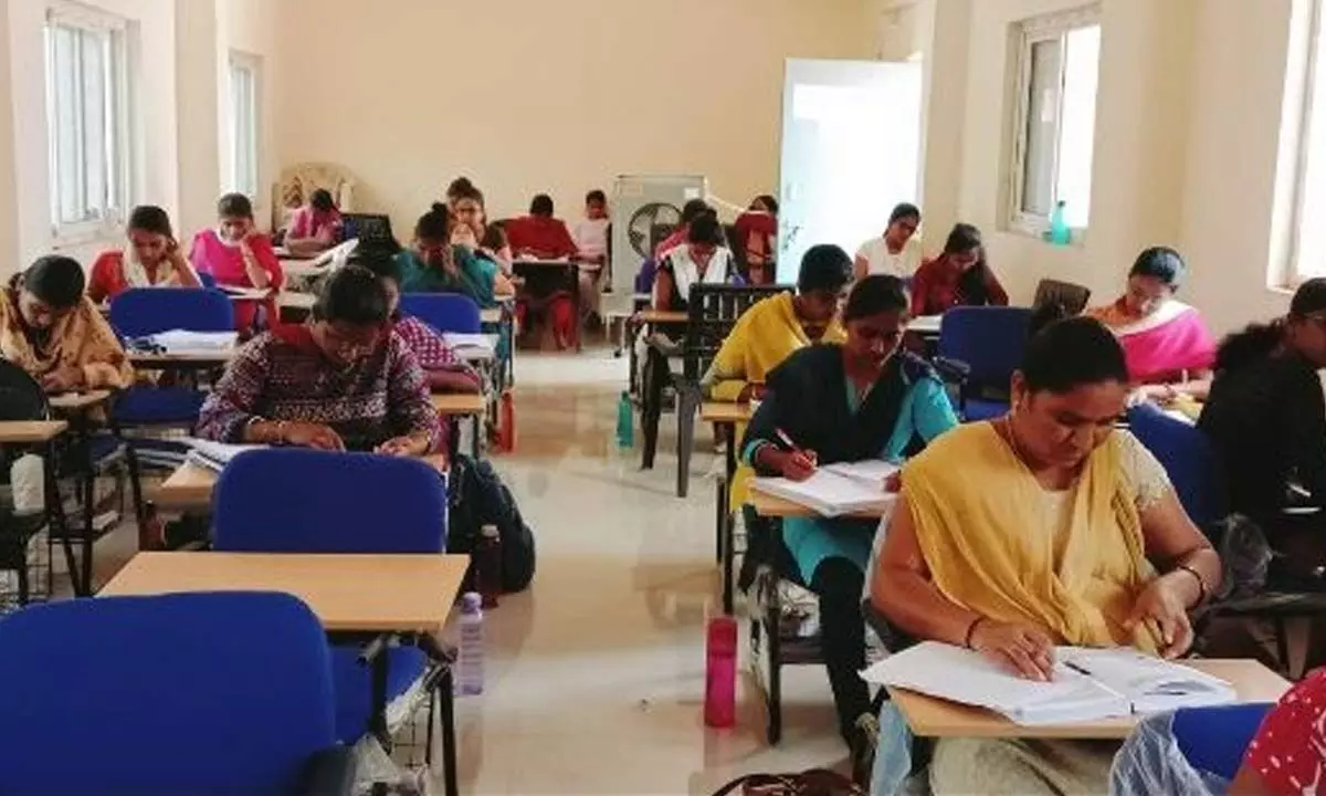 Youth studying at a coaching centre in Karimnagar