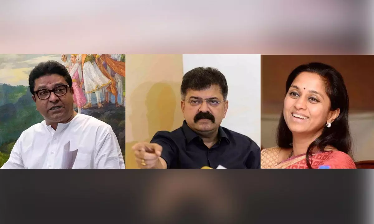 Raj Thackeray, Jitendra Awhad and Supriya Sule