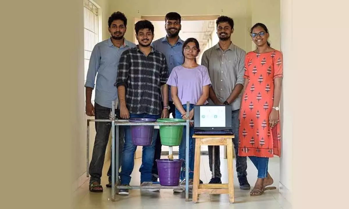 Students of GITAM who designed the ‘hydro gravitricity project in Visakhapatnam