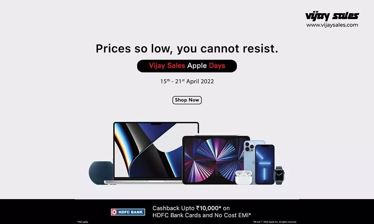 Apple Days sale is back on Vijay SaleseCommerce and retail stores from 15th April