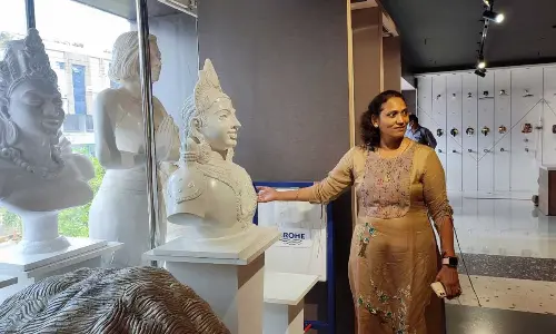 She pours life into fiberglass sculptures