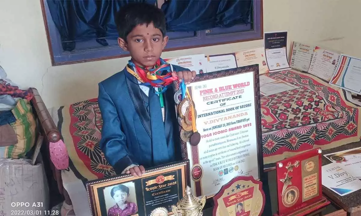 7-year-old boy makes his mark in Yoga