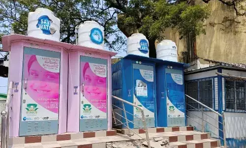 A locked public toilet near MGMH