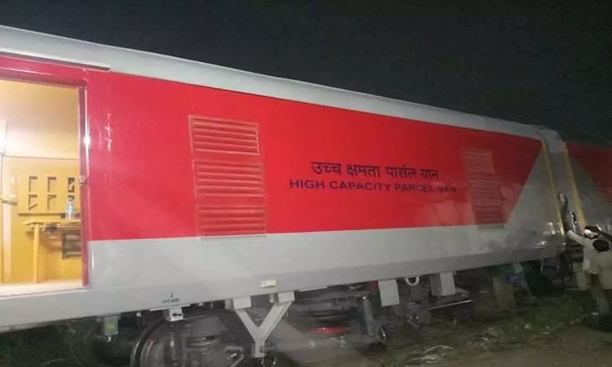 High-capacity parcel vans attached to Samata and Korba express trains