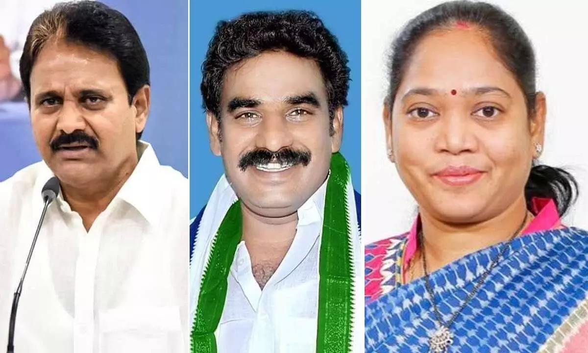 MP Mopidevi Venkata Ramana Rao, MLA Pinnelli Rama Krishna Reddy and Mekathoti Sucharitha