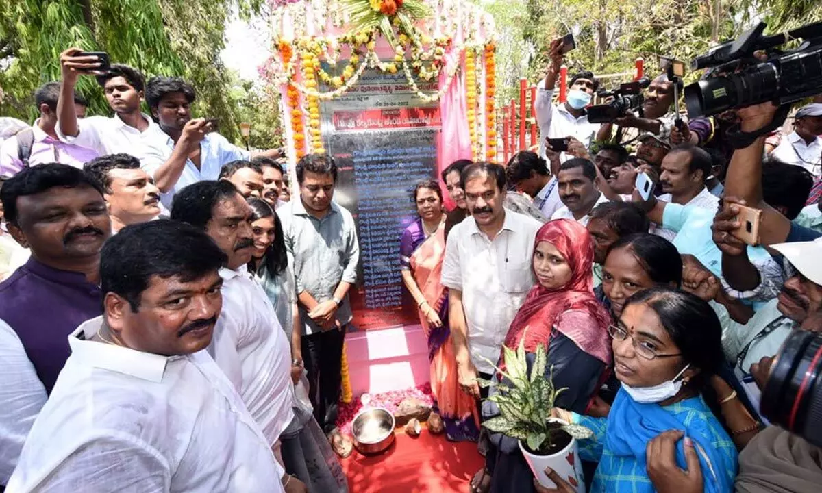 KTR lays foundation for several development works
