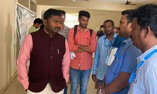 Tribal welfare department director Gandham Chandrudu interacting with the department officials in Visakhapatnam on Wednesday
