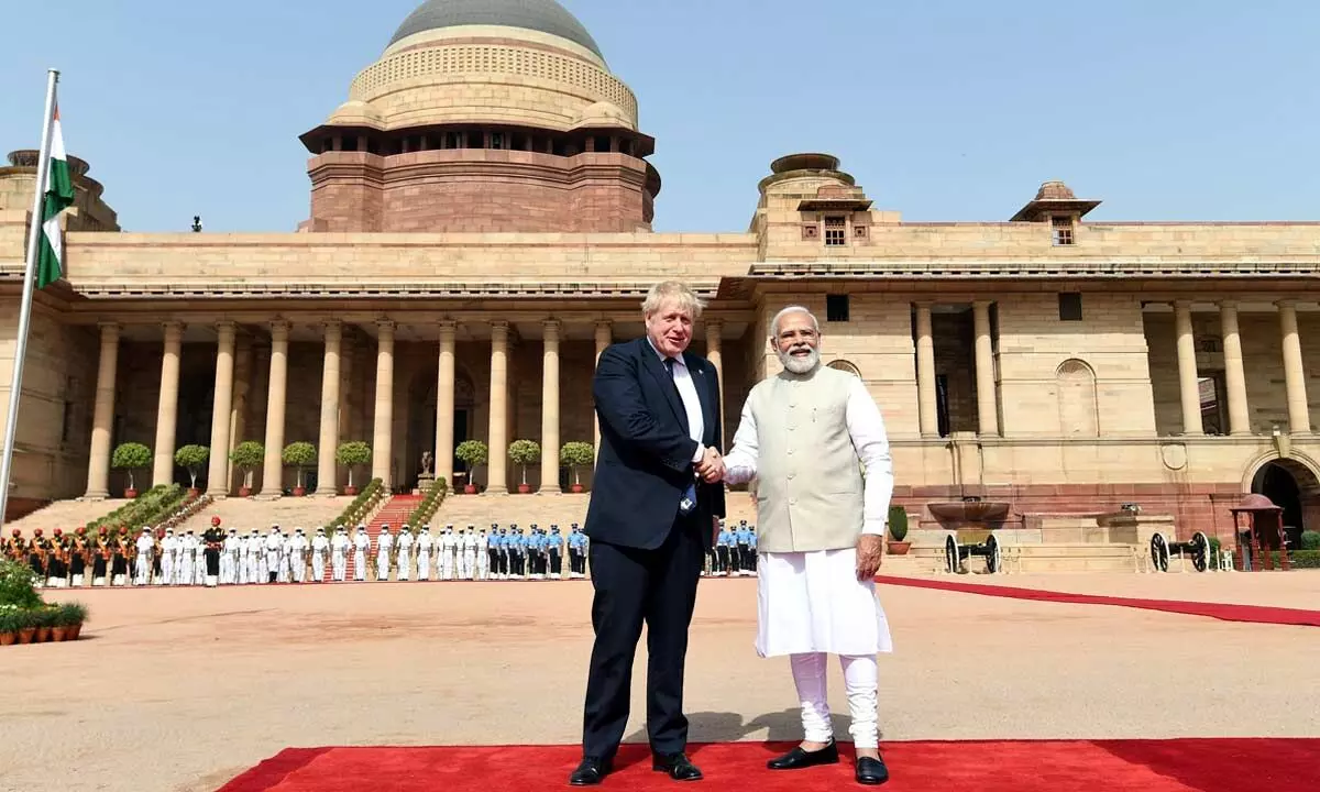 British Prime Minister Boris Johnson and India Prime Minister Narendra Modi