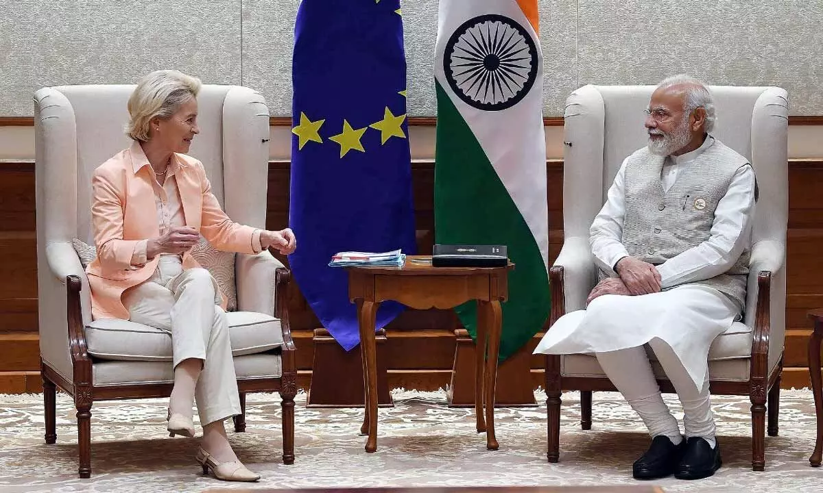 European Commission President Ursula von der Leyen and Prime Minister Narendra Modi