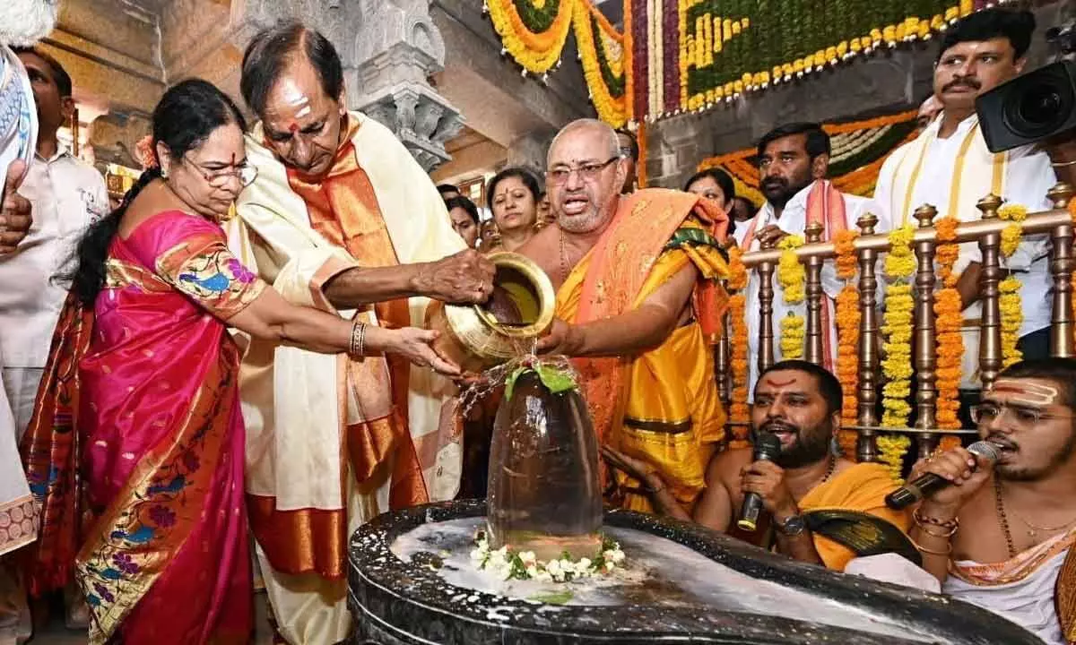 CM KCR re-opens Parvatha Vardhini Sameta Rama Lingeshwara Temple