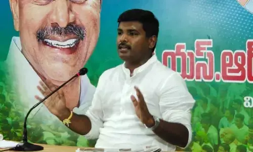 Minister for IT and Industries G Amarnath addressing a press conference in Visakhapatnam on Monday