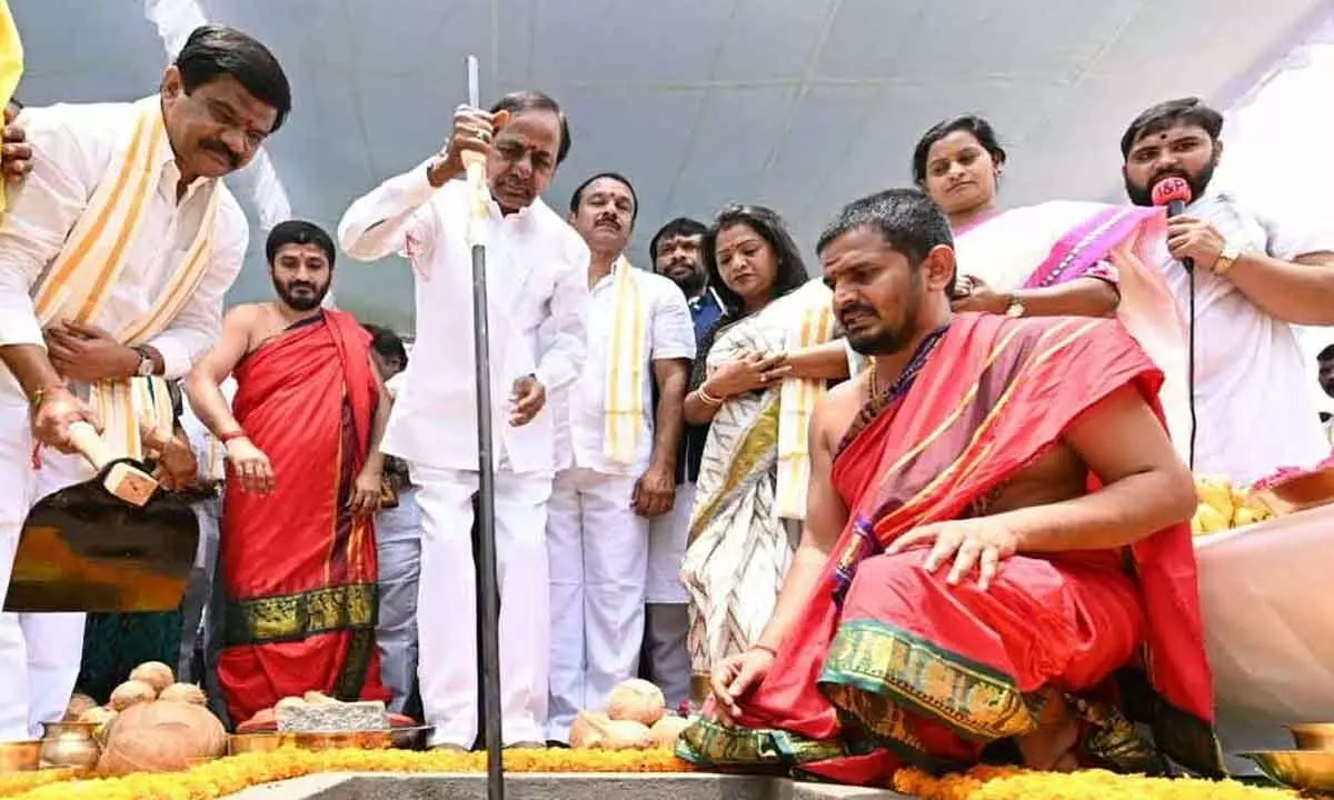CM KCR lays foundation for 3 TIMS hospitals in Hyderabad