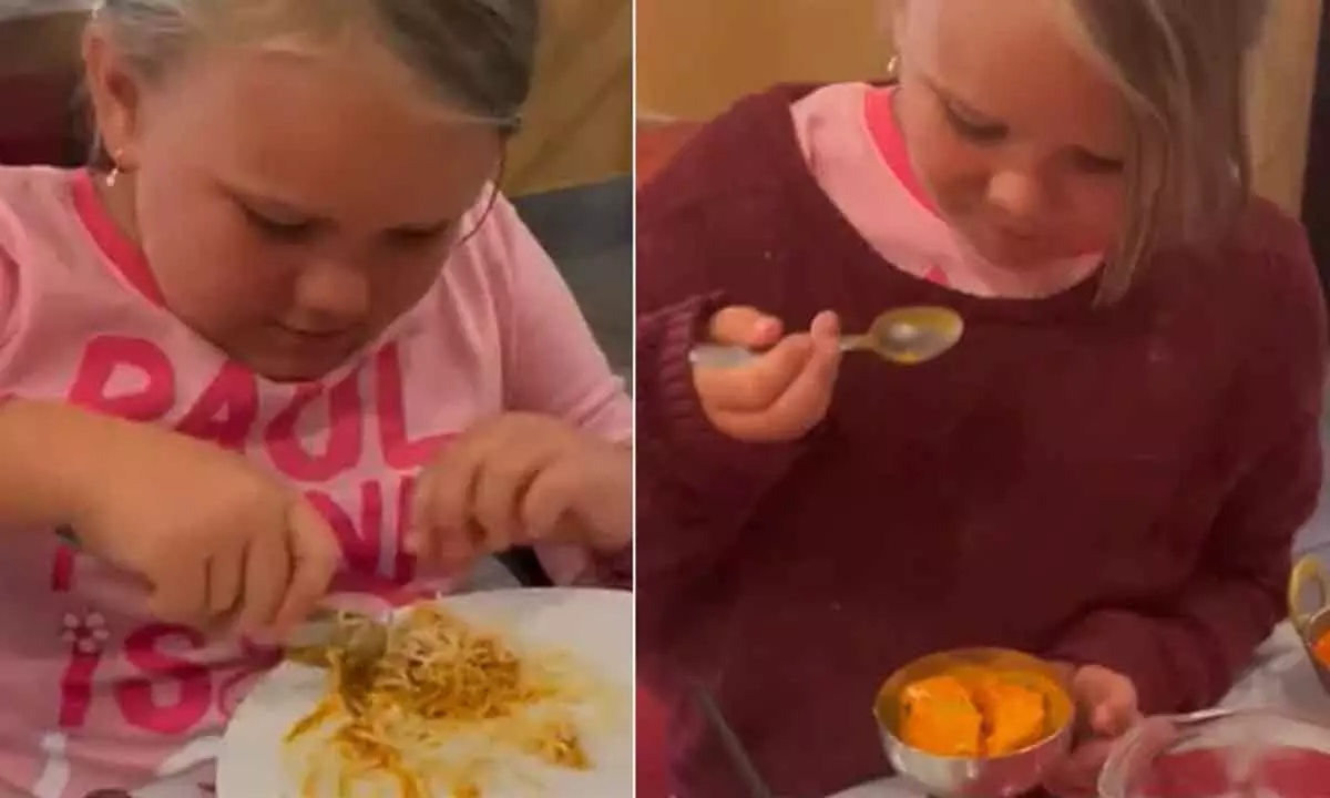 Watch The Trending Video Of A Small Girl Having Indian Food For The First Time