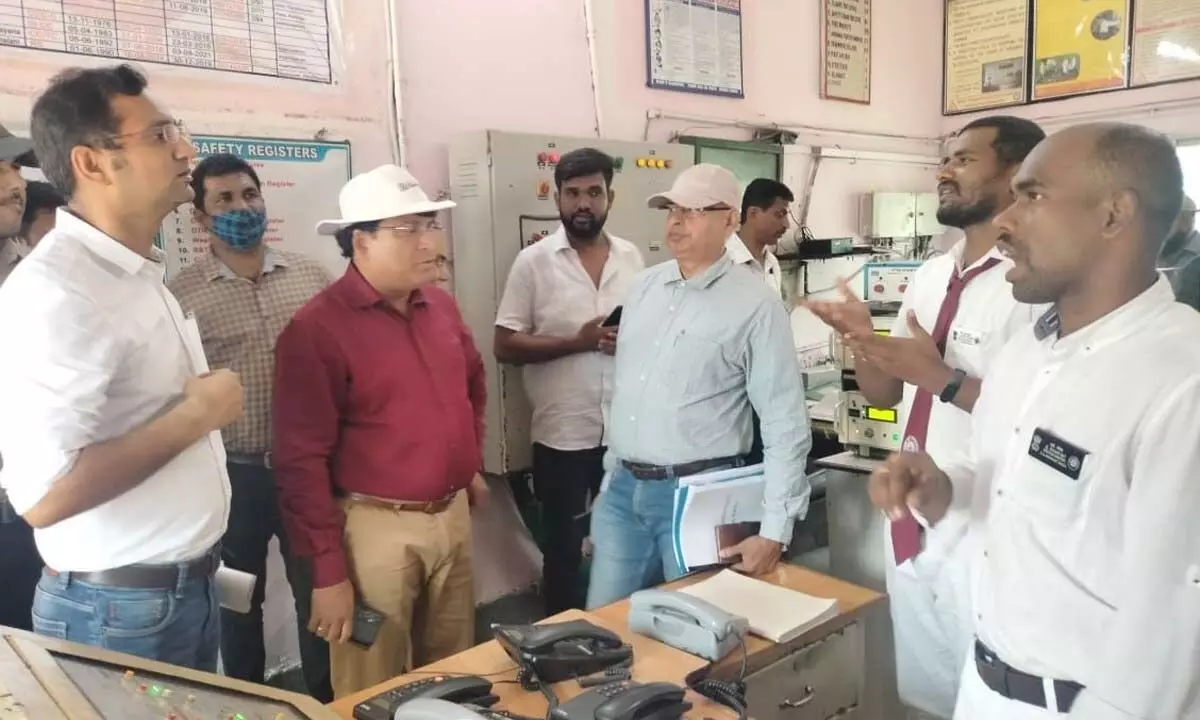 DRM Anup Satpathy inspecting at Rayagada station on Tuesday