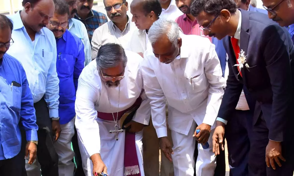 Foundation laid for church at new Secretariat