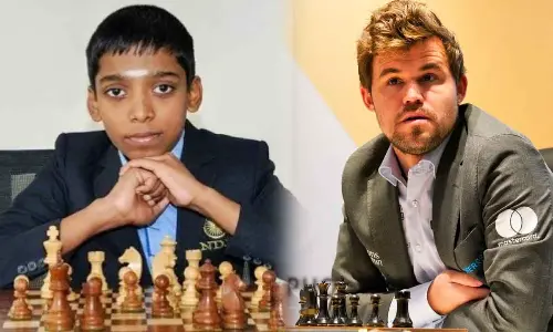 Rameshbabu Praggnanandhaa & Magnus Carlsen