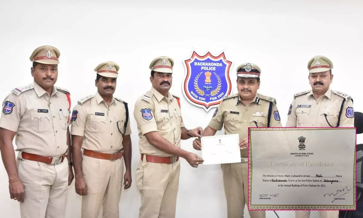Alair police station adjudged best in Telangana