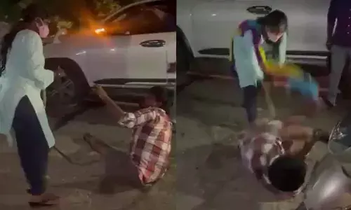 Men tries to assault a woman, beaten up in Vijayawada