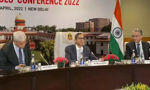 Chief Justice of India N V Ramana at the Chief Justices conference in New Delhi on Friday